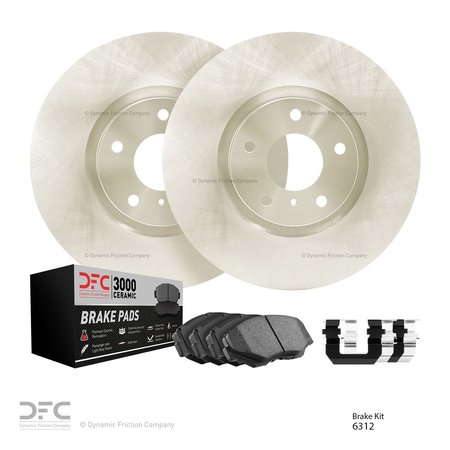 DYNAMIC FRICTION CO 6312-63152, Rotors with 3000 Series Ceramic Brake Pads includes Hardware 6312-63152
